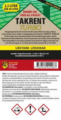Takrent takrengöring mot mossa lav lavar