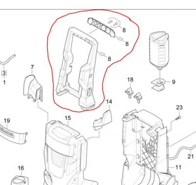 Kärcher handtag K3 K4 K5 transporthandtag körhantag